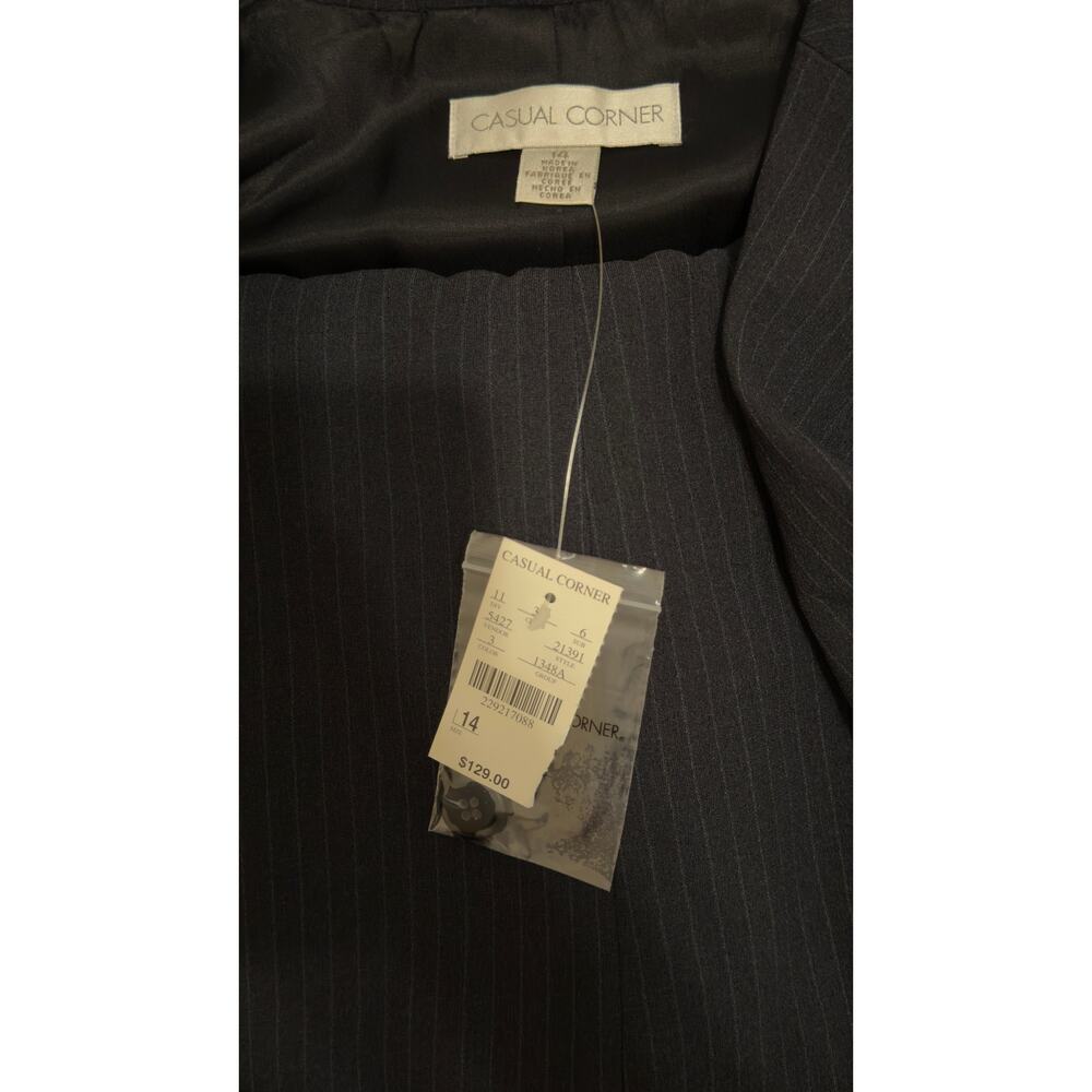 NWT Casual Corner Lined Suit - Dark Gray Charcoal Stripe